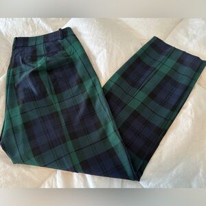 J. Crew Women’s Ruby Crop Green & Navy Plaid Pant sz 10